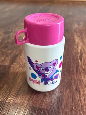 Vintage Lisa Frank Plastic Thermos Koala Graphic Collectible